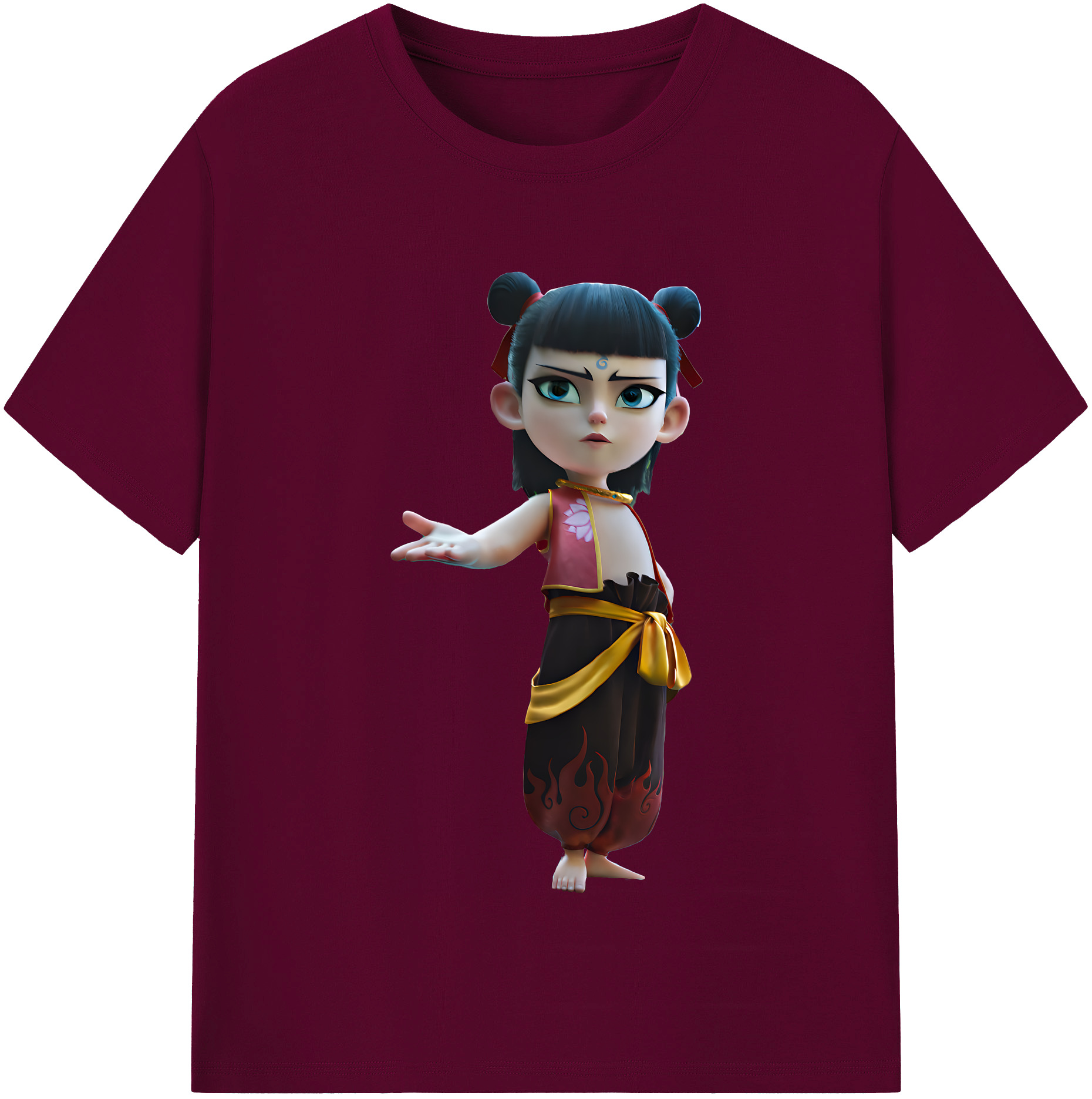 （画像用） Ne Zha 2 ナタ 魔童の大暴れ レディースカジュアルプリントTシャツ（綿100％）